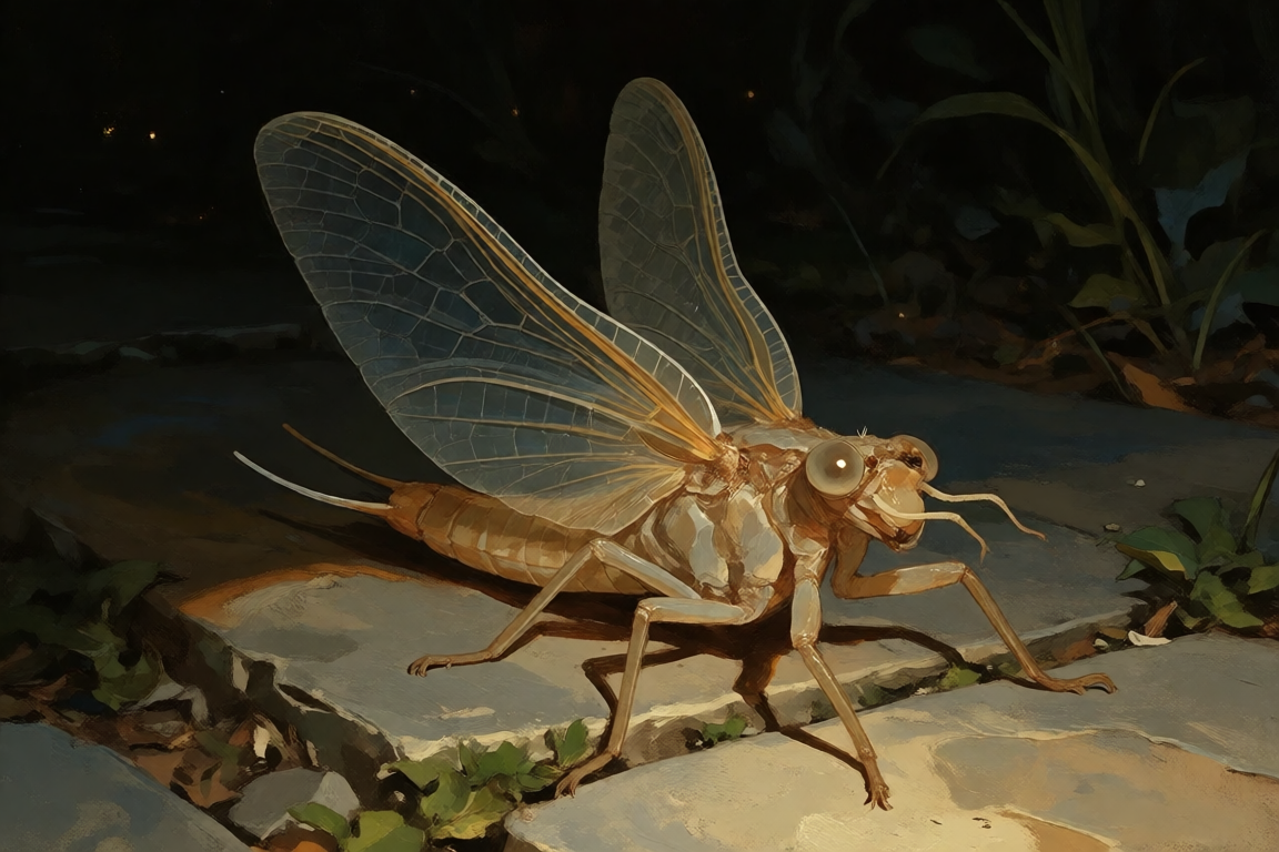 Dramatic fishfly portrait