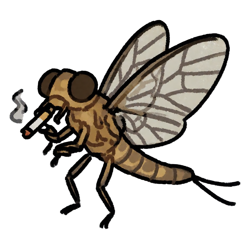 Fishfly with cigarette
