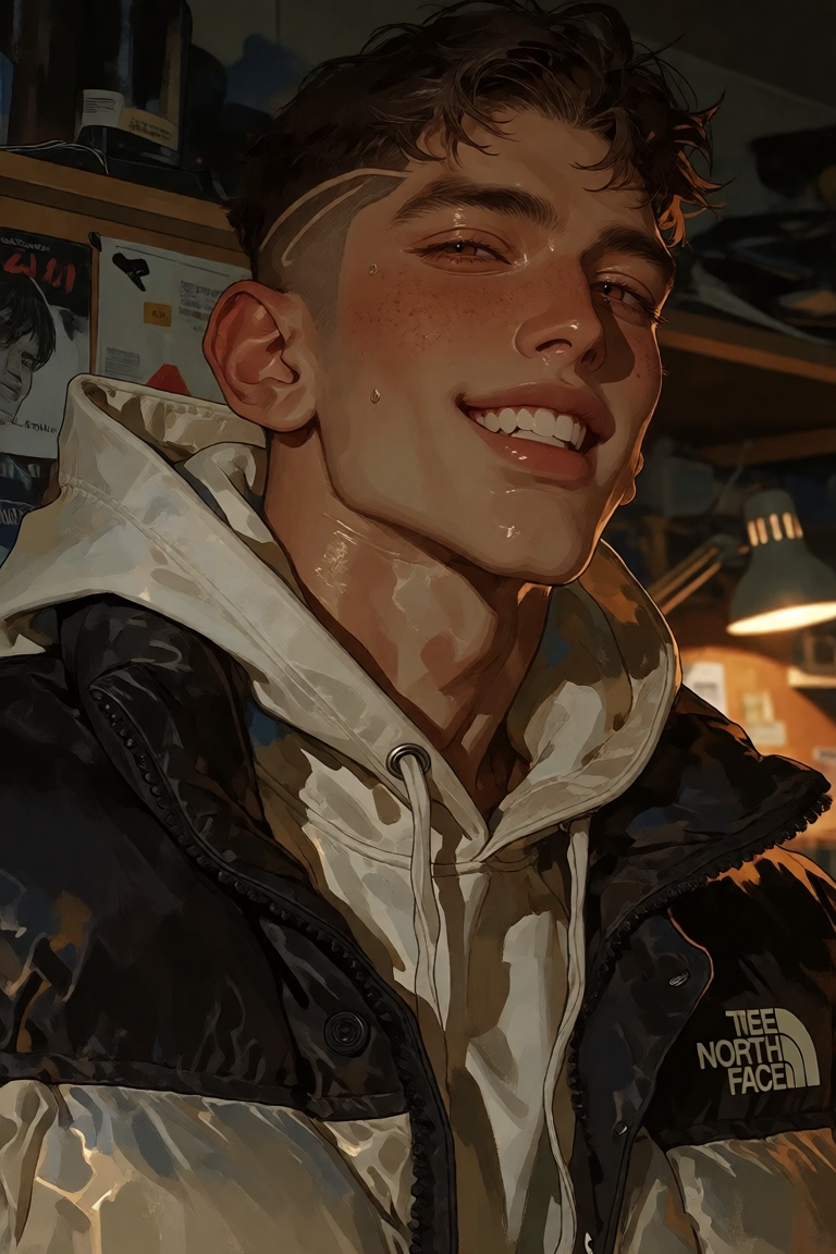 Roman smiling