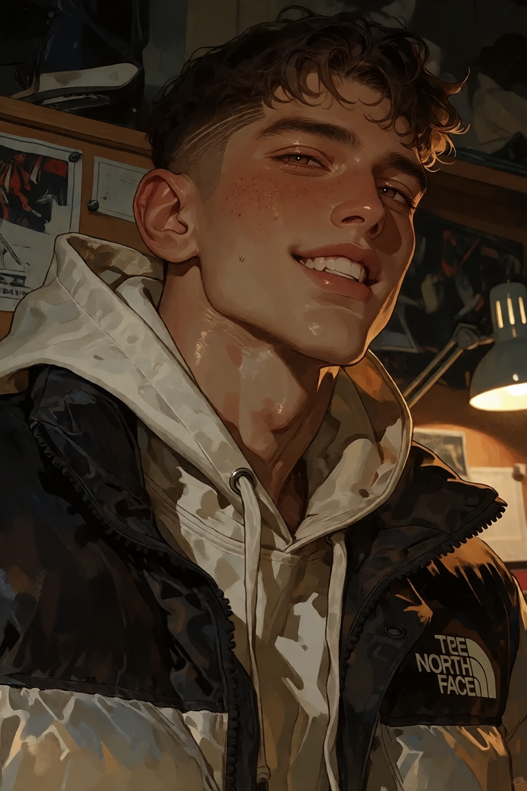 Roman smiling